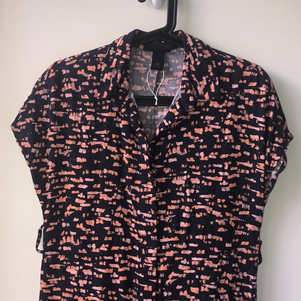 Anthropologie Black and Pink Maxi Dress